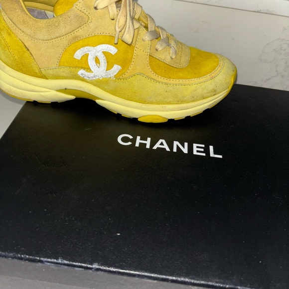 CHANEL Vibrant Yellow Athletic Shoes